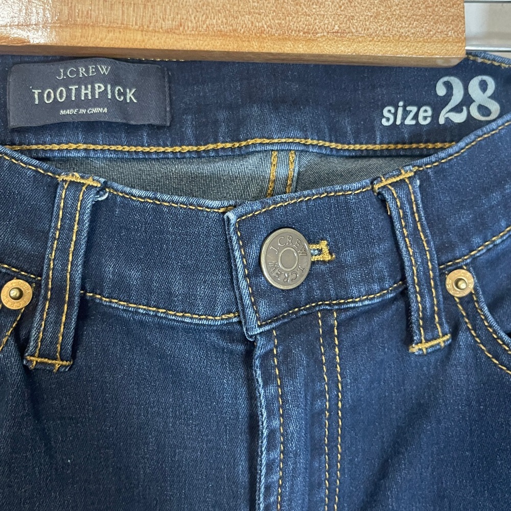 J. Crew Womens Jeans Size 28 Blue Toothpick Dark Wash Denim - Picture 3 of 8